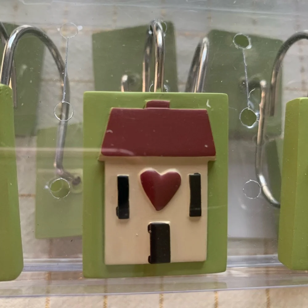 Decorative “House” Shower Curtain Hooks 12 Total